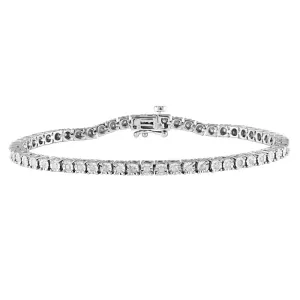 0.95 Carat Diamond Tennis Bracelet 18.5cm in Sterling Silver