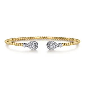 14K White and Yellow Gold Diamond Bujukan Bangle