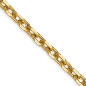 14k Yellow Gold 3.00mm Round Link Cable Chain