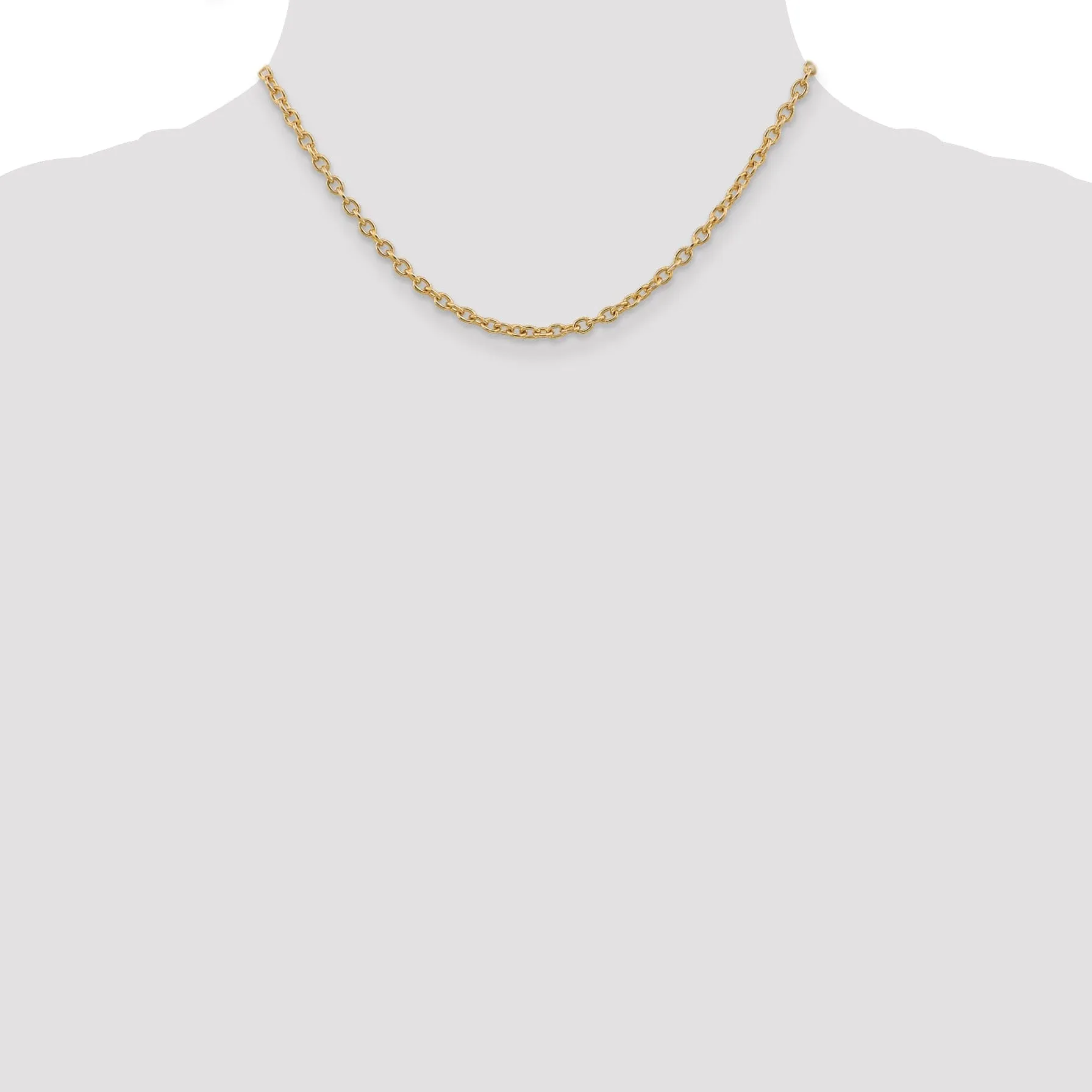 14k Yellow Gold 3.20mm Round Link Cable Chain