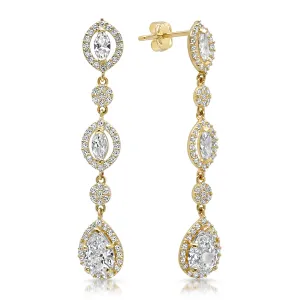 14k Yellow Gold and Cubic Zirconia Dangle Earring