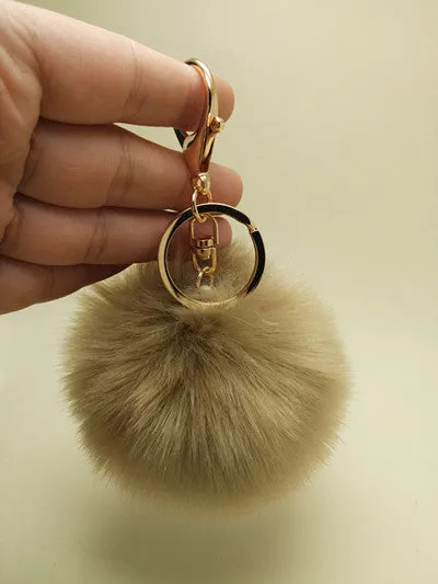 18 color trinket Keychain pompons keychains fake fur Keychain pompom pumpon chik Keychain furllaveros pompom llaveros mujer 1pcs