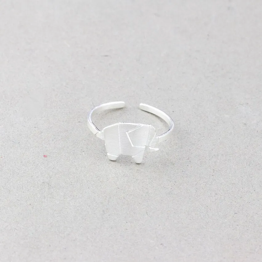 2018 Unique Origami Elephant Rings For Women