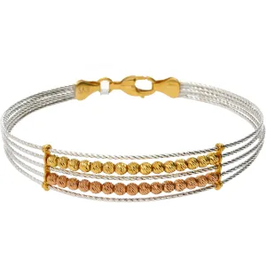 22K Gold Trifecta Beaded Bangle