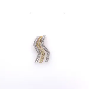 3 Two tone Lighting bolt Pendant 14kt White And Yellow Gold