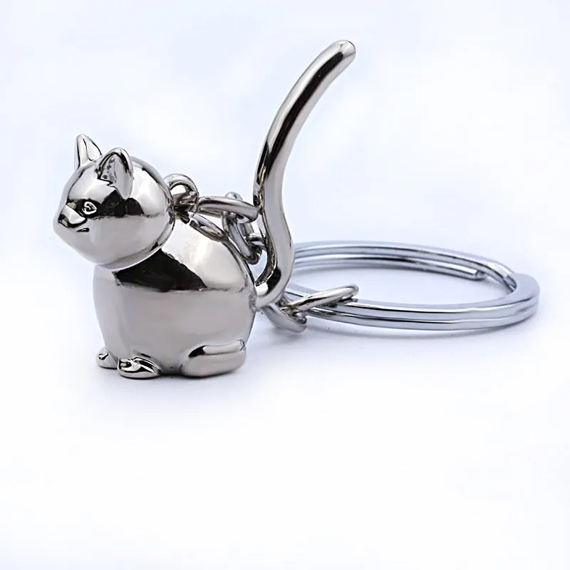 3D cat keychain cute key ring kitten lucky cat key chain key holder