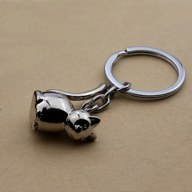 3D cat keychain cute key ring kitten lucky cat key chain key holder