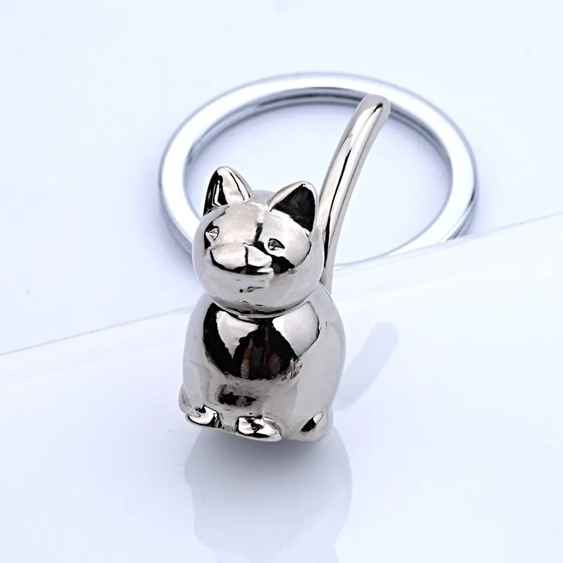 3D cat keychain cute key ring kitten lucky cat key chain key holder