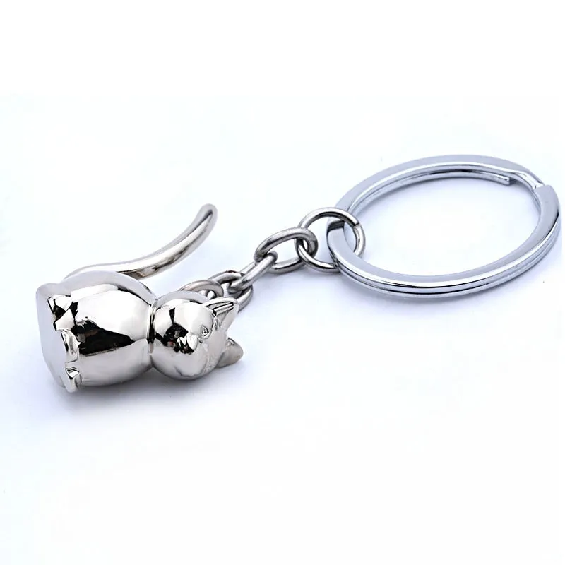 3D cat keychain cute key ring kitten lucky cat key chain key holder