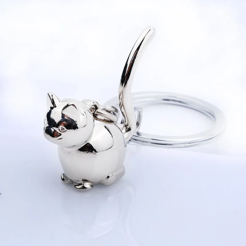 3D cat keychain cute key ring kitten lucky cat key chain key holder