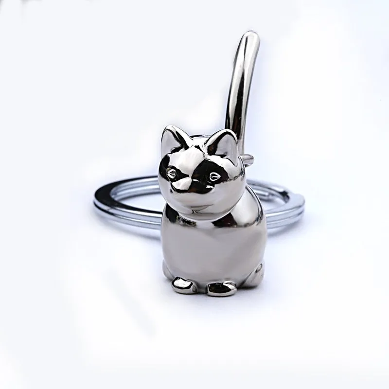 3D cat keychain cute key ring kitten lucky cat key chain key holder