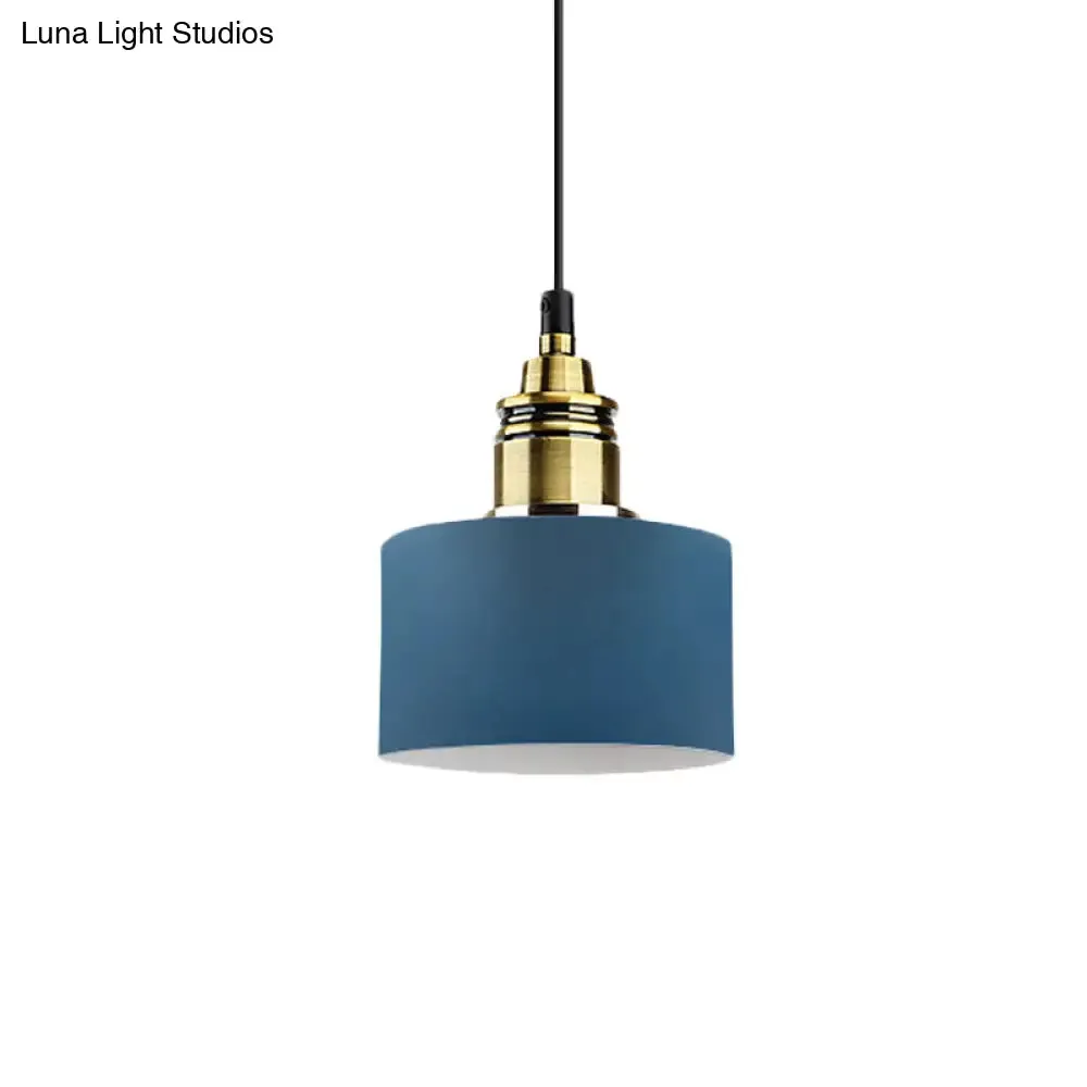 5"/12" Wide Round Pendant Lamp Macaron Loft Metal Lighting with Brass Socket for Corridor