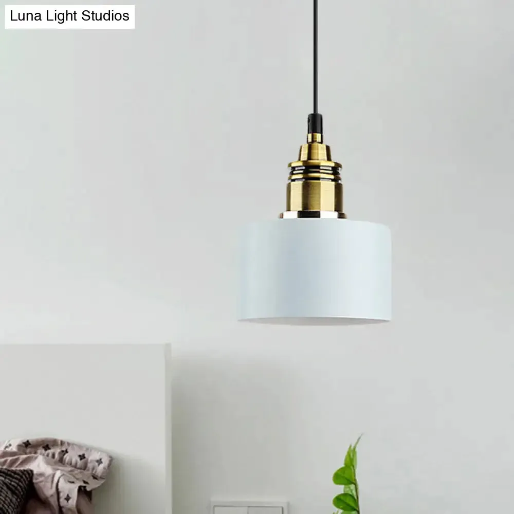 5"/12" Wide Round Pendant Lamp Macaron Loft Metal Lighting with Brass Socket for Corridor