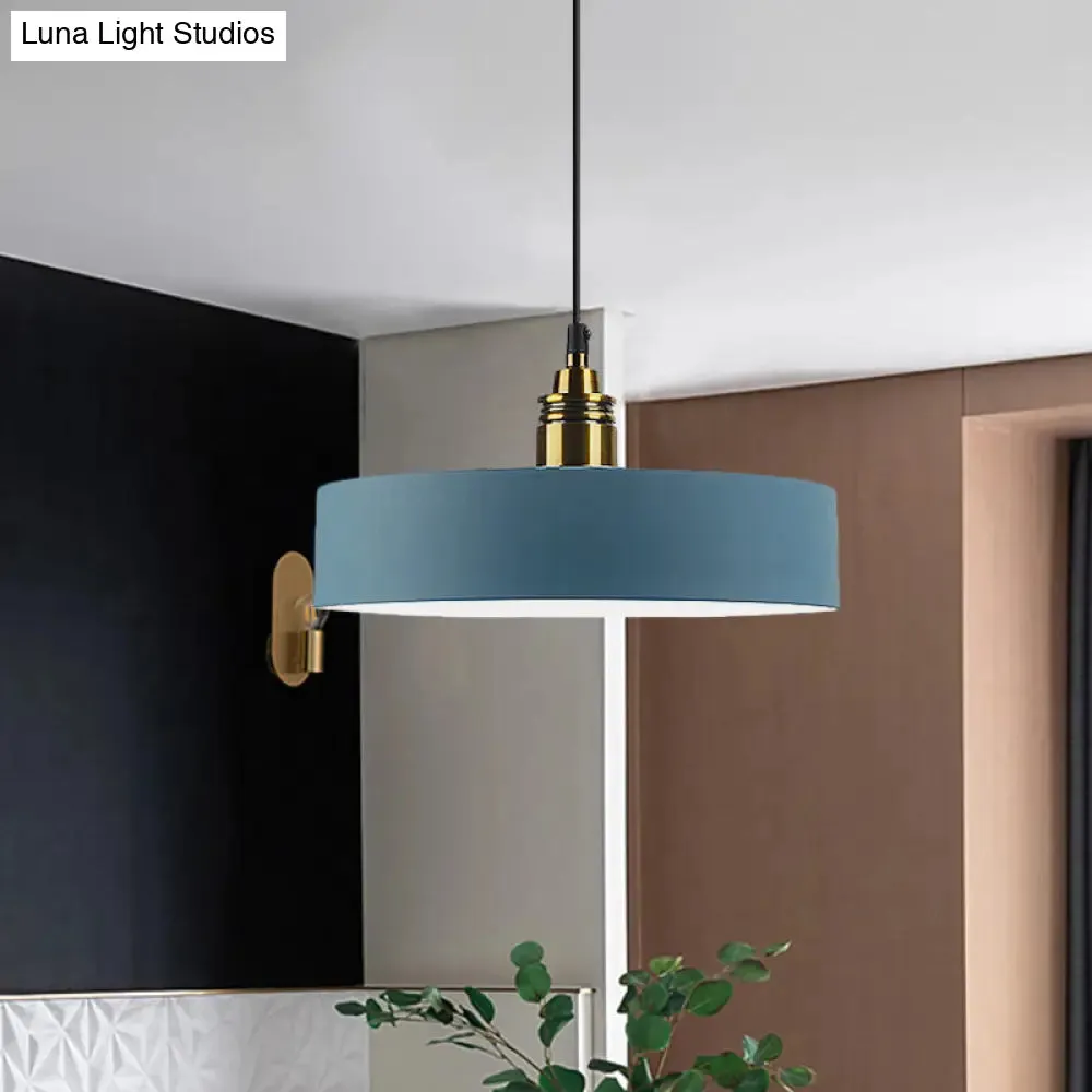 5"/12" Wide Round Pendant Lamp Macaron Loft Metal Lighting with Brass Socket for Corridor