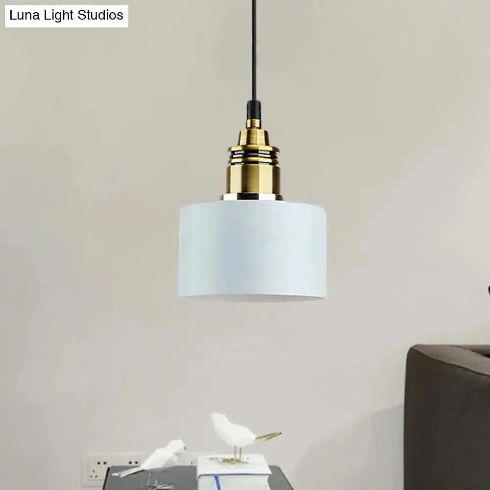 5"/12" Wide Round Pendant Lamp Macaron Loft Metal Lighting with Brass Socket for Corridor