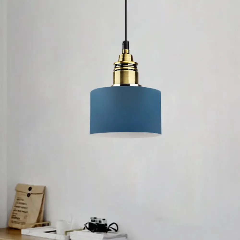 5"/12" Wide Round Pendant Lamp Macaron Loft Metal Lighting with Brass Socket for Corridor