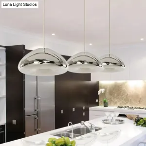 7"/12" Doublewalled Pendant Lighting Postmodern Glass Suspension Lamp - Silver/Gold/Bronze