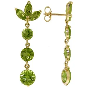 8.7 Carat 14K Solid White Gold Dangling Earrings Natural Peridot