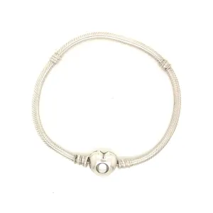 925 Silver Pandora Heart Bracelet 6" 15.5g Preowned