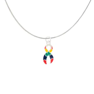 Autism Ribbon Charm Necklaces