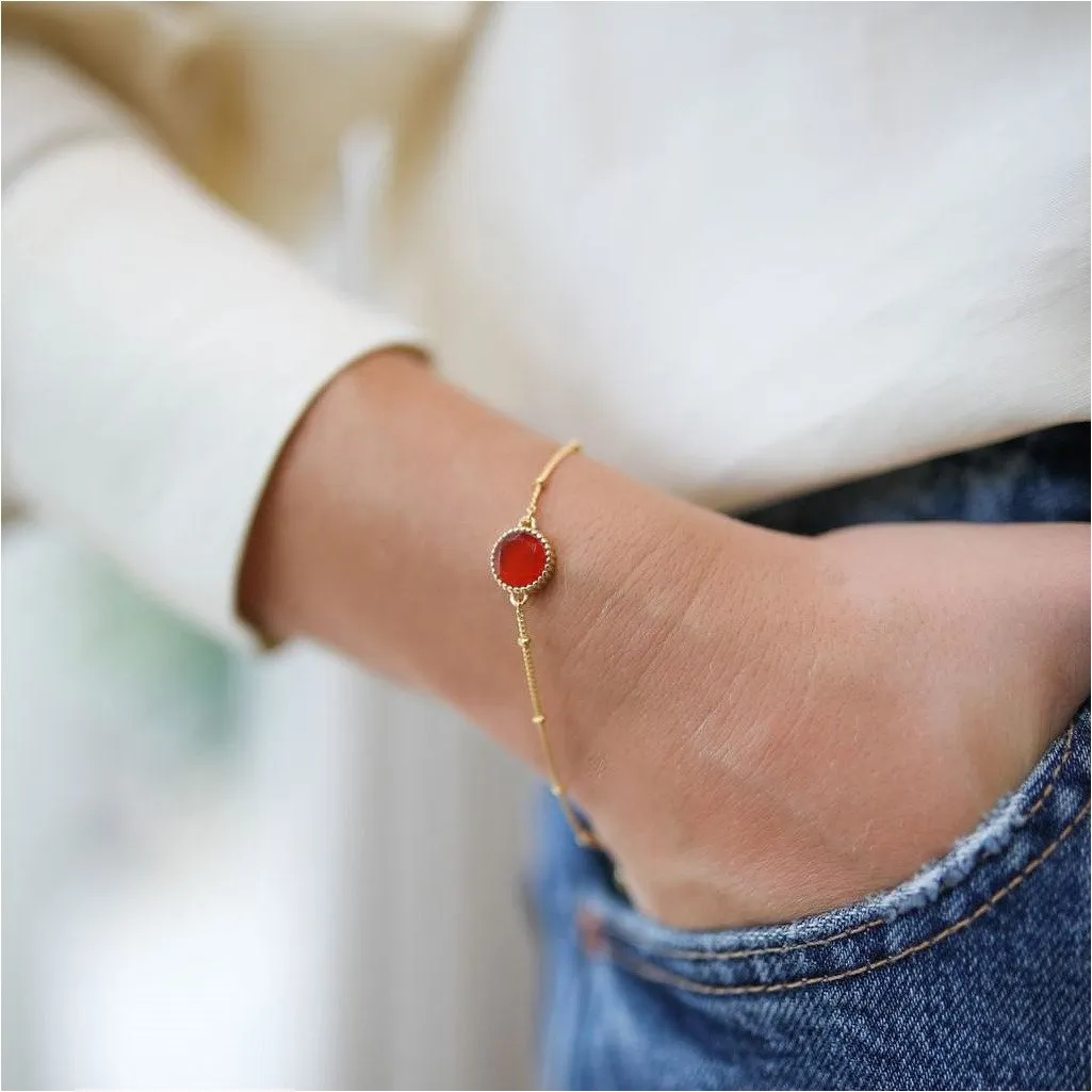 Barcelona July Carnelian Birthstone Bracelet