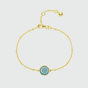 Barcelona March Blue Topaz Birthstone Bracelet