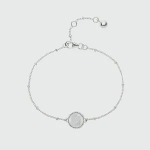 Barcelona Silver June Moonstone Birthstone Bracelet