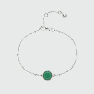 Barcelona Silver May Chrysoprase Birthstone Bracelet