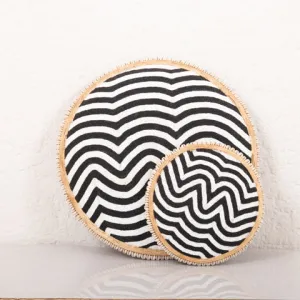 Beaded Cameroon Shield Black & White | Zig Zag Design