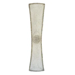 Beaded Cameroon Shield Long 02 - White