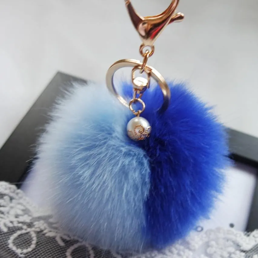 Big Sale !Faux Rabbit Fur Ball Keychain for Bag Plush Car Key Ring Car Key Pendant Amzing