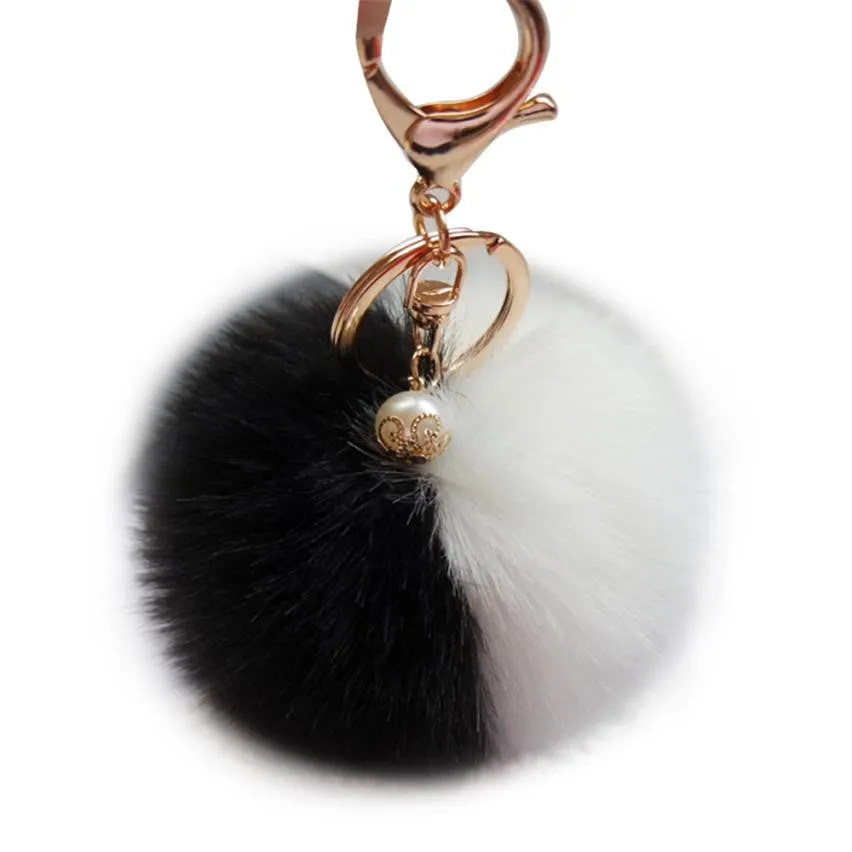 Big Sale !Faux Rabbit Fur Ball Keychain for Bag Plush Car Key Ring Car Key Pendant Amzing