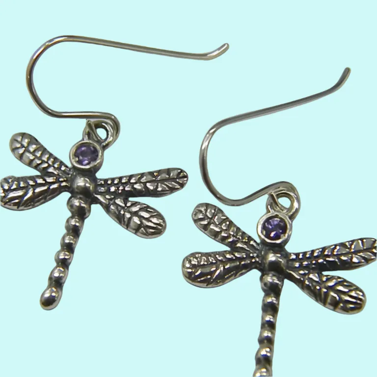 Bluenoemi Israeli Jewelry Dragonfly Earrings for Woman