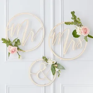 Botanical Wooden Hoop Backdrop (x3)