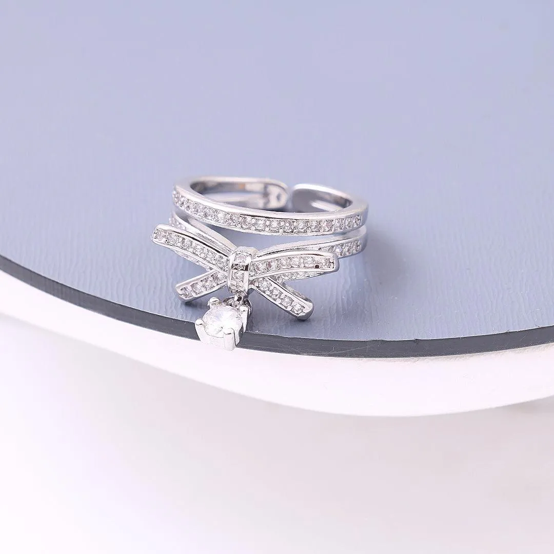 Bow Tie Shape Diamond Unique Ring