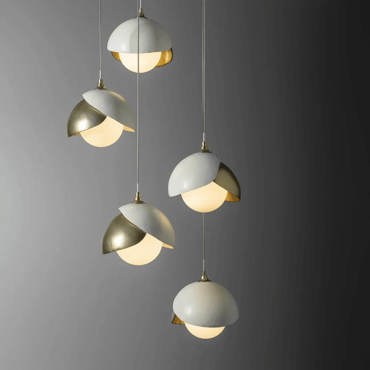 Brooklyn 16 in. 5 lights Long Pendant Light Soft Gold Finish