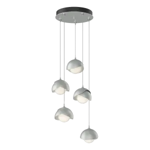 Brooklyn 16 in. 5 lights Standard Pendant Light Vintage Platinum Finish White