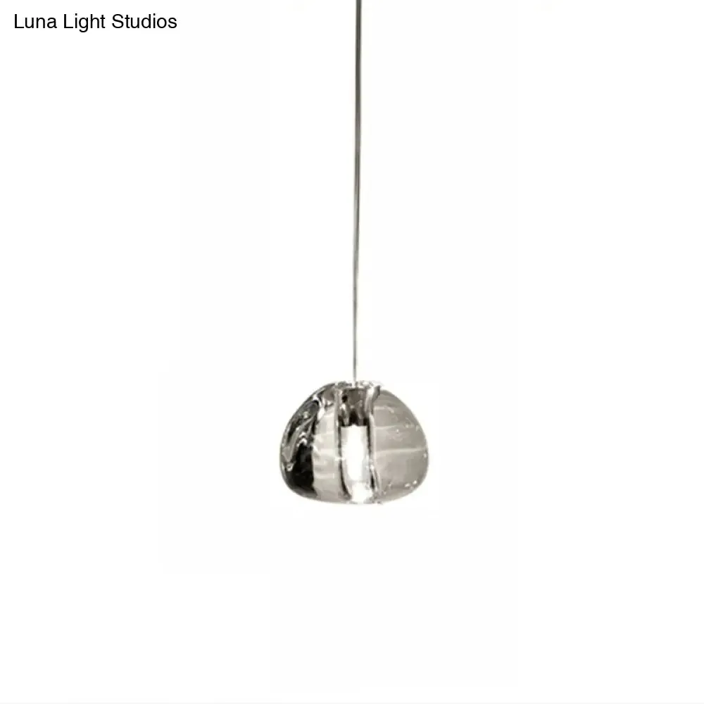 Bubble Glass Mini Pendant Light - Modern Nordic Design, LED Round Stair Hanging Lamp