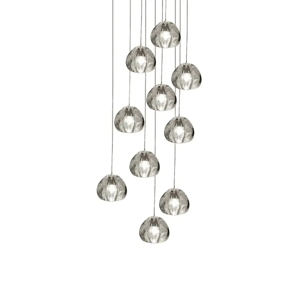 Bubble Glass Mini Pendant Light - Modern Nordic Design, LED Round Stair Hanging Lamp