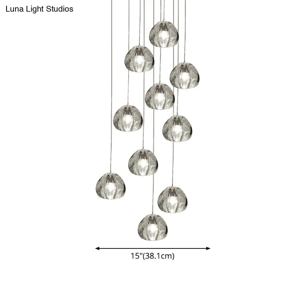 Bubble Glass Mini Pendant Light - Modern Nordic Design, LED Round Stair Hanging Lamp