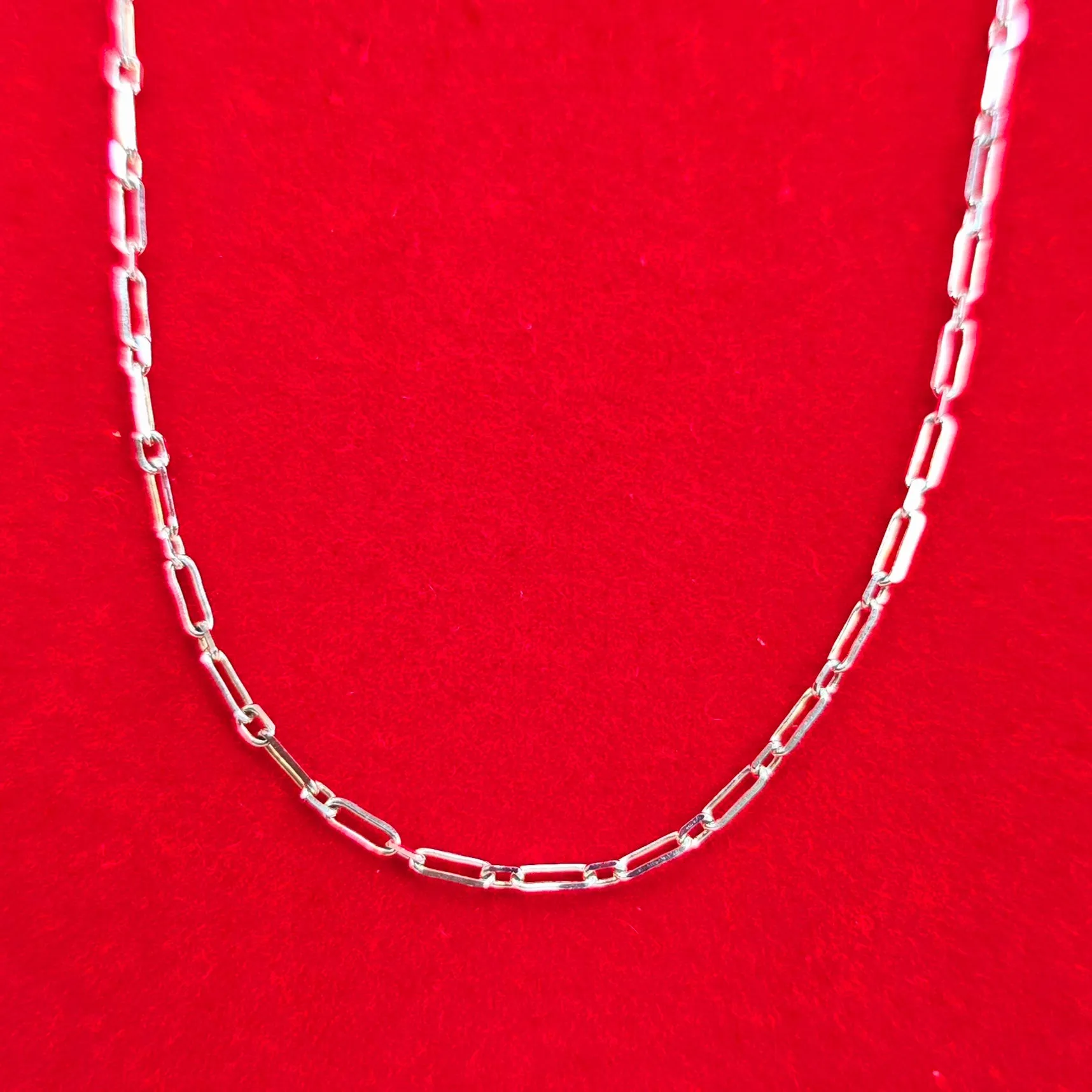 CA208 Mini Paperclip Chain Necklace 1.5mm