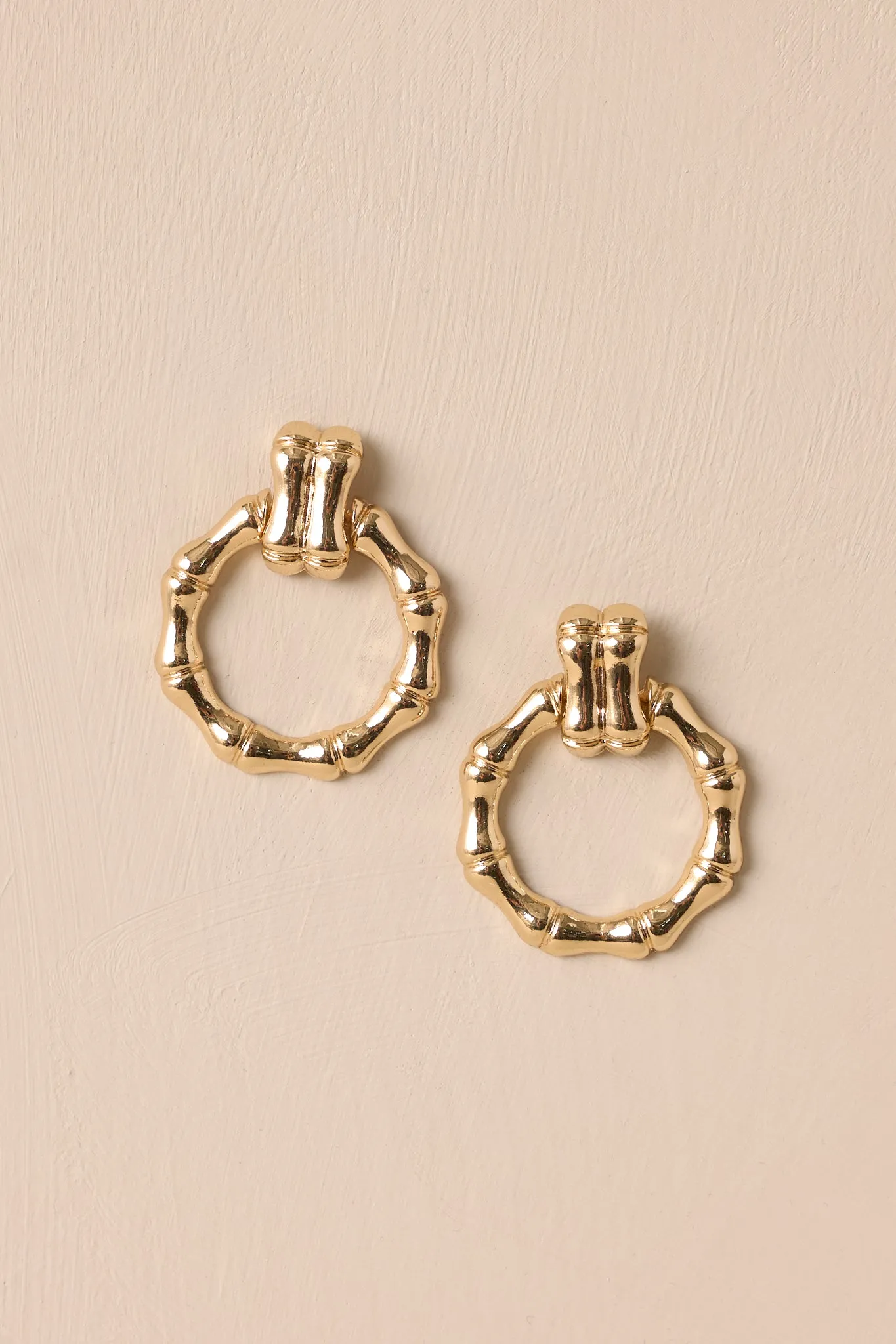 California Stars Gold Drop Hoop Earrings