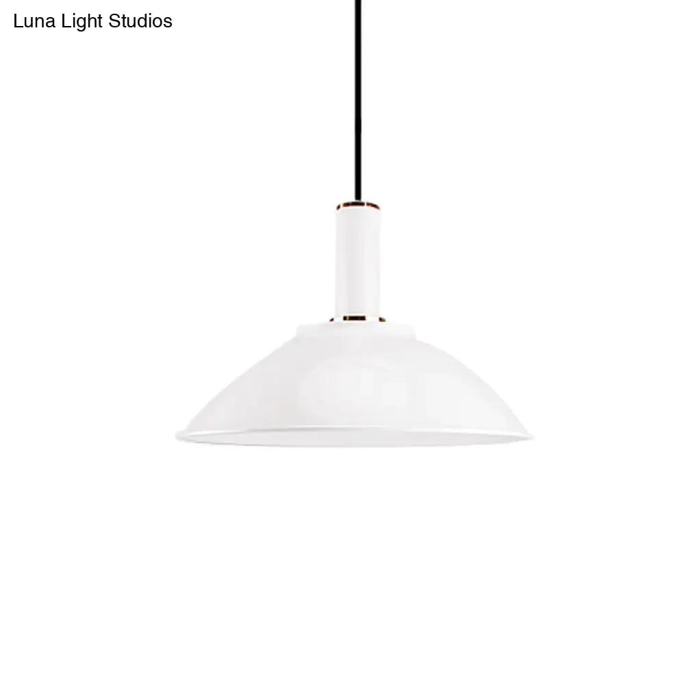 Contemporary Aluminum Hanging Light - Wide Bowl Pendant (11"/14") - Ideal for Gallery or Factory - 1 Bulb Design