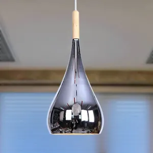 Contemporary Chrome/Rose Gold Teardrop Pendant Ceiling Light with Hanging Fixture - Ideal for Kitchen