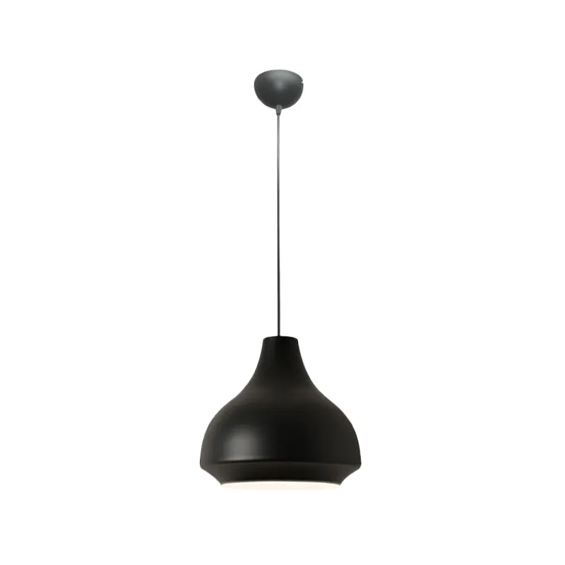 Contemporary Metal Gourd Pendant Ceiling Light - 1 Light - Grey/Black/Yellow