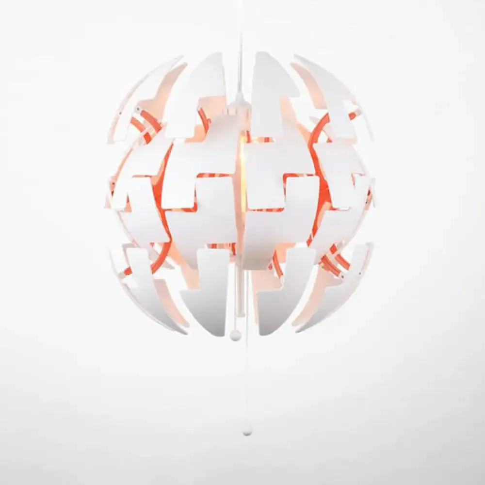 Contemporary Metallic Pendant Light in Green/Orange/White with Exploding Design