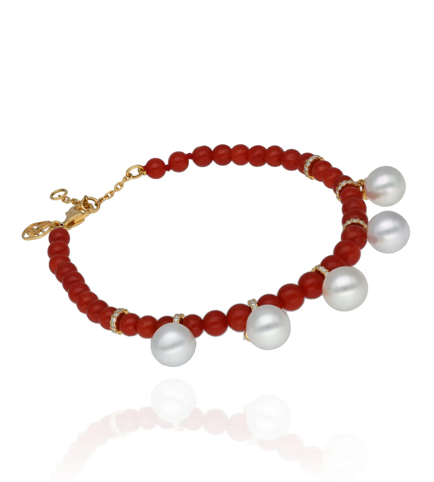 Coral perlée bracelet