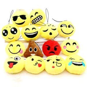 Cute Face Cotton Keychain Emoji Smiley Stool Amusing Key Chain lovely Pendant Soft symbol for Women cartoon mood Accessory