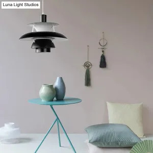 Designer Tiered Pendant Light with Metal Shade - Stylish Ceiling Hanging Light