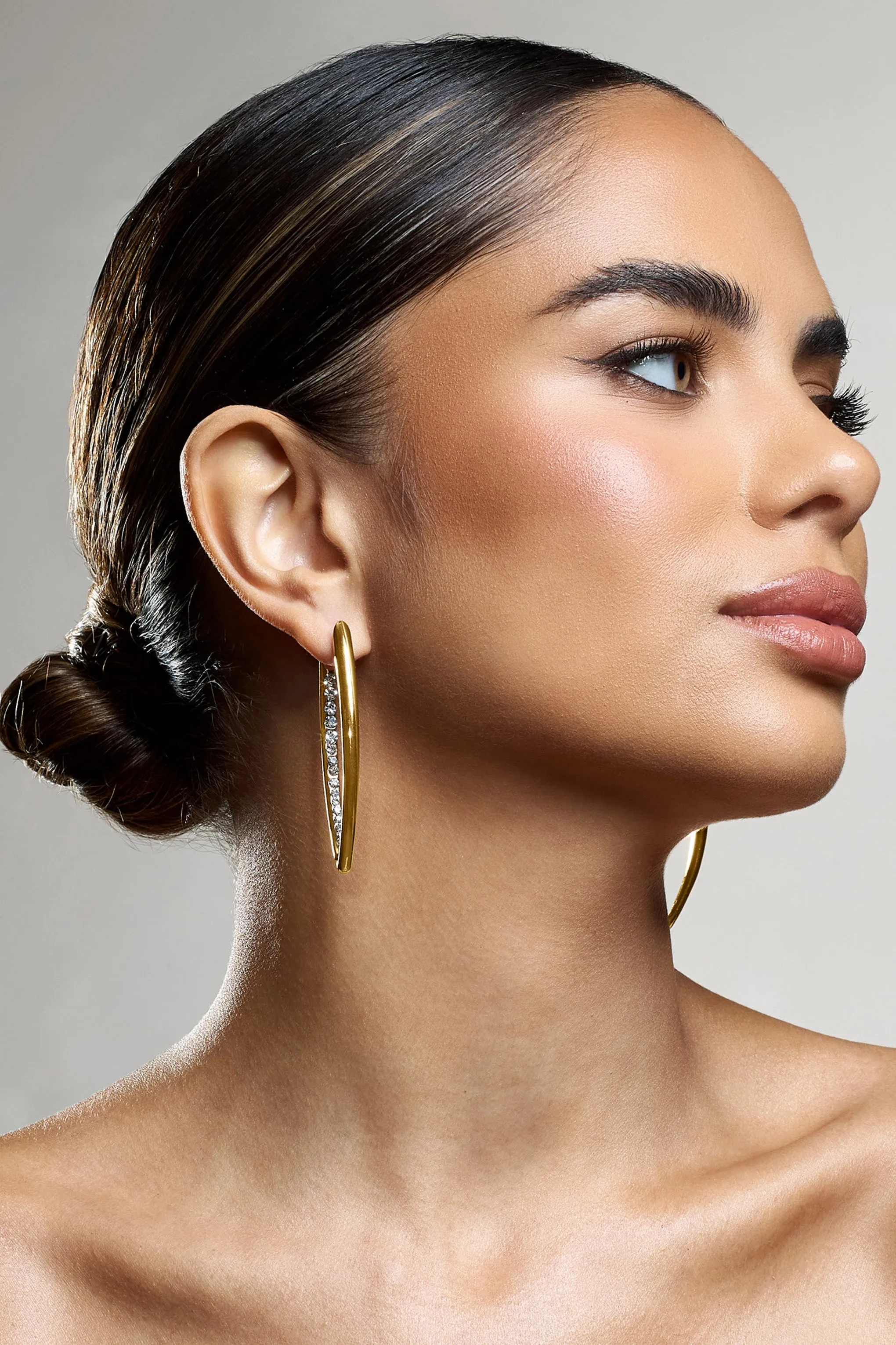 Effortless | Gold Diamante Dangle Earrings